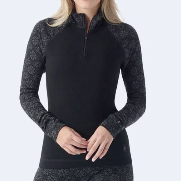 Smartwool Womens Small Classic Thermal Wool Merino Base Layer 1/4 Zip Top - Picture 1 of 12